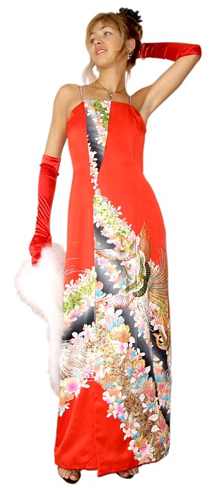 вечернее платье в стиле кимоно