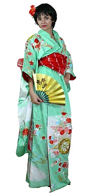 японское шелковое кимоно, 1960-е гг.