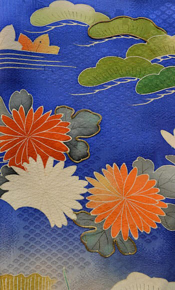 японское кимоно, шелк, авторская роспись