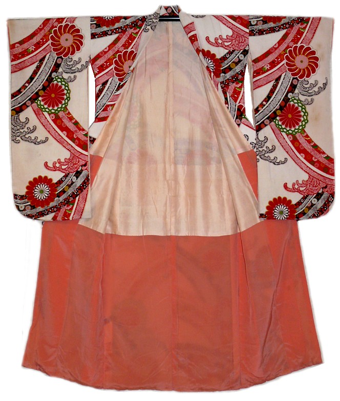 японское традиционное кимоно из  шелка с авторской росписью, 1920-е гг.