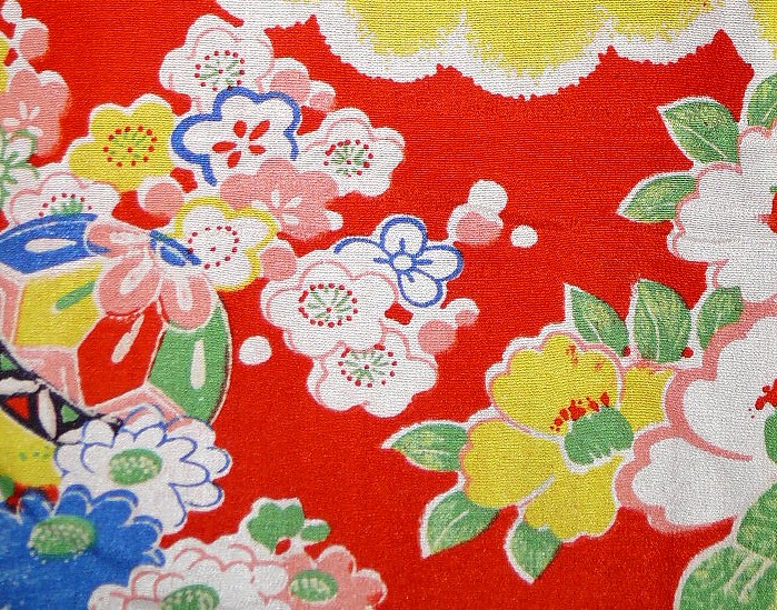 японское старинное кимоно - рисунок ткани