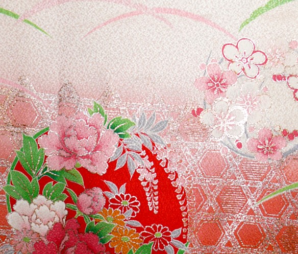 авторская роспись на шелке японского кимоно