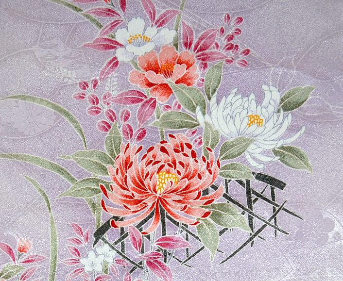 рисунок на ткани японского традиционного кимоно