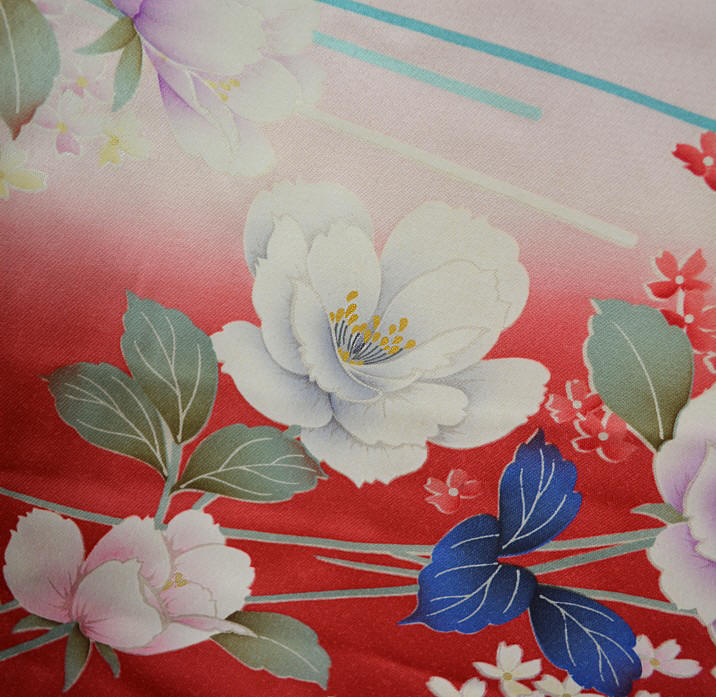 деталь рисунка на японском шелковом кимоно
