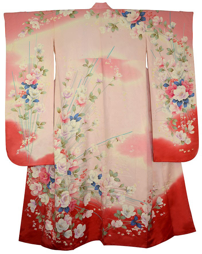 японское старинное шелковое праздничное кимоно, винтаж