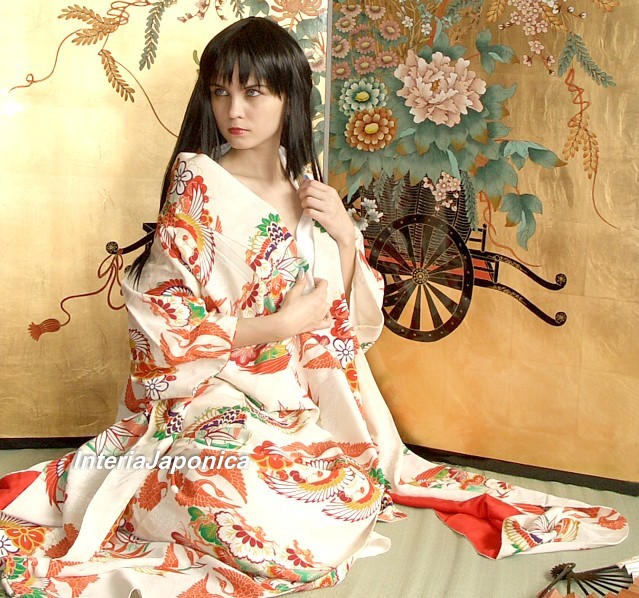  кимоно гейши, 1920-е гг., шелк, роспись 