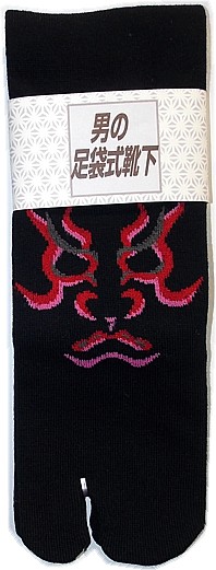 японские носки-таби с изображением Маски театра Кабуки