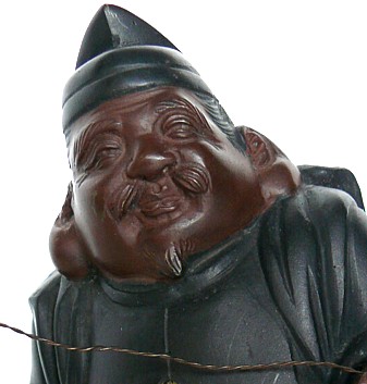 японская антикварная бронзовая статуэтка Эбису, 1900-е гг.