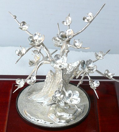 интерьерная композиция из серебра Цветущая Слива, 1960-е гг.