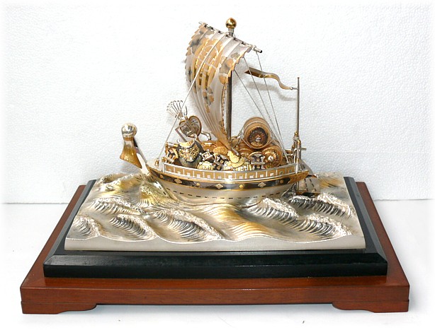 интерьерное украшение из серебра 925 Корабль Сокровищ, Япония