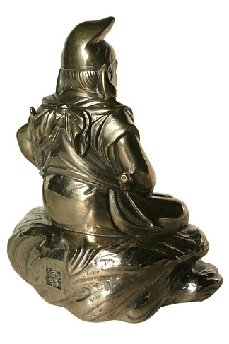 Эбису, один из Семи Богов Удачи, посеребенная металлическая статуэтка, 1920-е гг