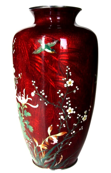 японская ваза клуазонне, эпоха Мэйдзи