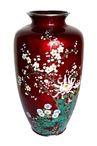 японская ваза клуазонэ, серебро, эмаль, Япония, 1900-е гг