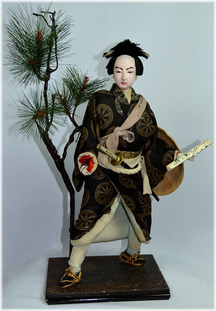 японская старинная коллекционная кукла Самурай, 1920-е гг.