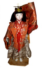 японская антикварная кукла в костюме атера театра НО