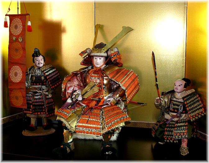 японские коллекционные антикварные куклы самураи