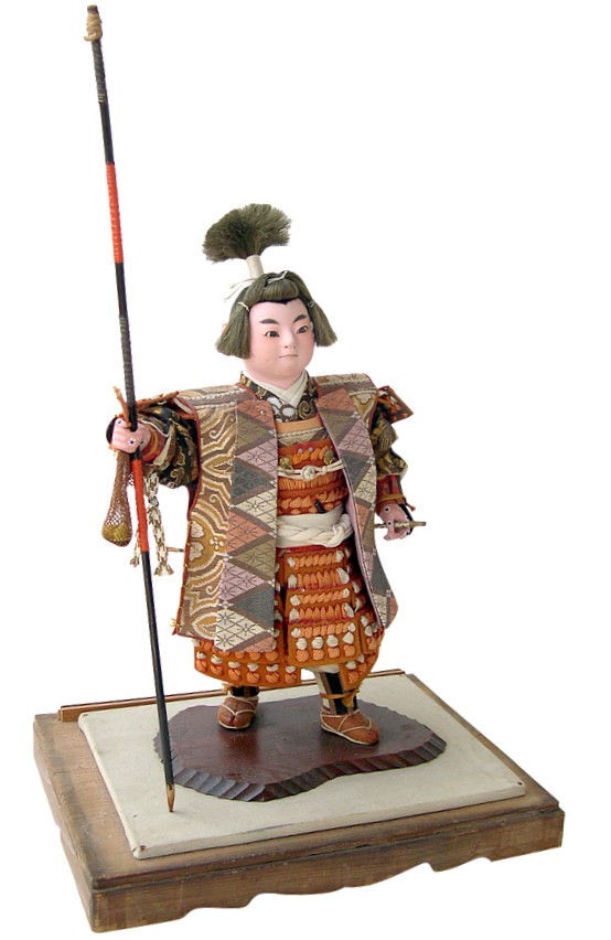 самурай, японская антикварная кукла