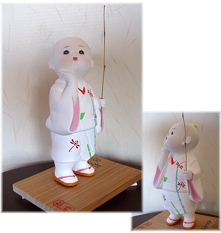 японская  статуэтка Мальчик с прутиком. Интериа Японика, интернет-магазин
