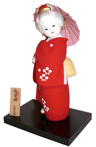 девочка с зоником, японская статуэтка из керамики