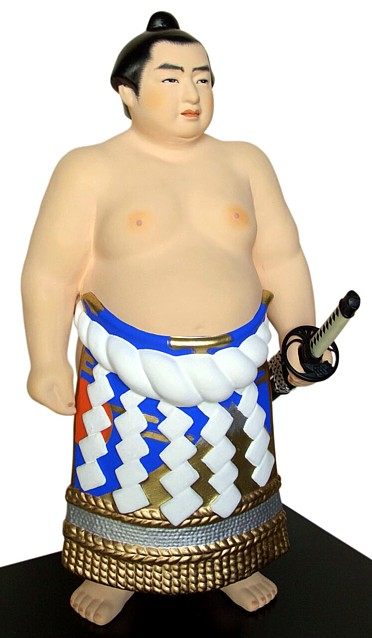 японская статуэтка в виде борца СУМО с катаной в руке. Интериа Японика