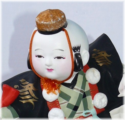 японская статуэтка из керамики  Бэнкэй с копьем и чётками, 1950-е гг.