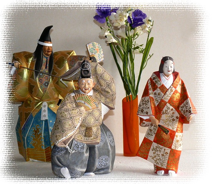 коллекция японских керамических фигур Хаката в виде персонажей театра БО