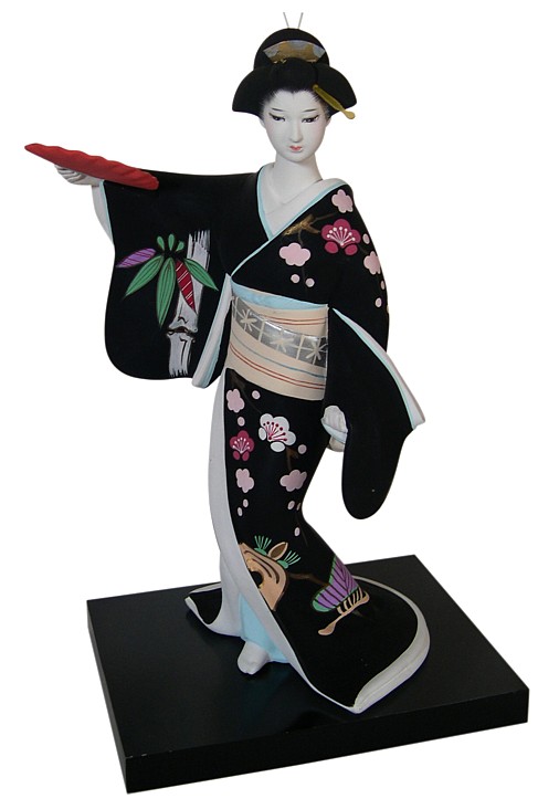танцовщица в черном кимоно, стауэтка, Япония, 1970-е гг.