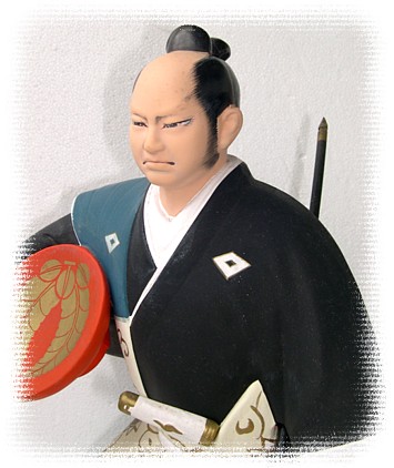 самурай, японская стратуэтка из керамики, 1950-е гг.