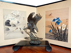 японская  ширма старинная двух-панельная ширма, 1910-е гг.