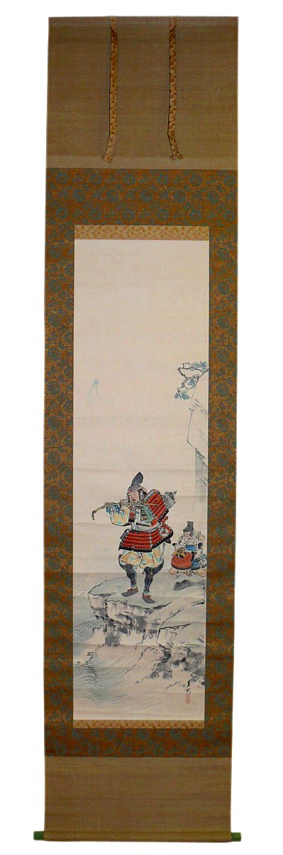 японский рисунок на свитке Самурай беред битвой, 1880-90-е гг.