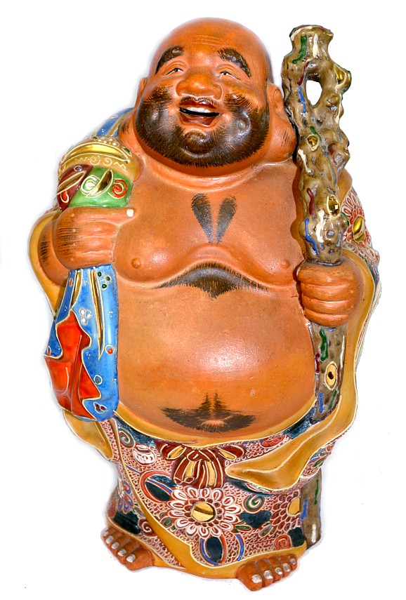 Хотэй, один из Семи Богов Счастья, японская статуэтка из фарфорра 