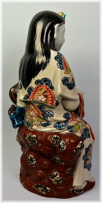 Бодхисатва Мондзю, японская антикварная фарфоровая статуэтка