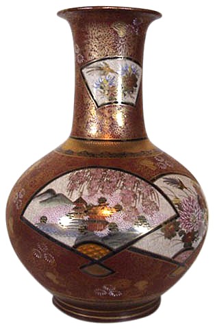 антикварная большая фарфоровая ваза, Япония, Сацума, 1890-е гг.