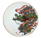интерьерная тарелка с росписью Дракон