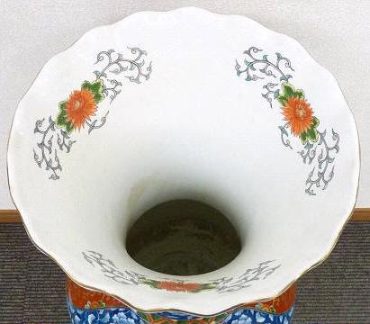 японская напольная ваза Арита: поспись внутри горлышка