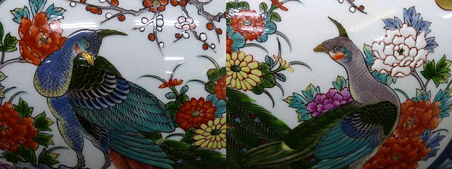 японская напольная ваза Арита. Детали росписи