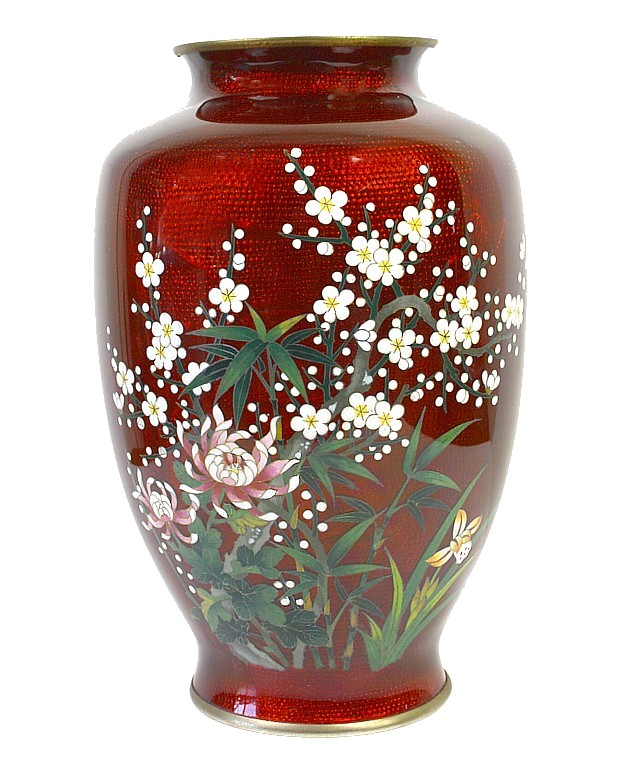 японская ваза клуазоне (перегородчатая эмаль), в стиле ар-деко, 1920-30-е гг.