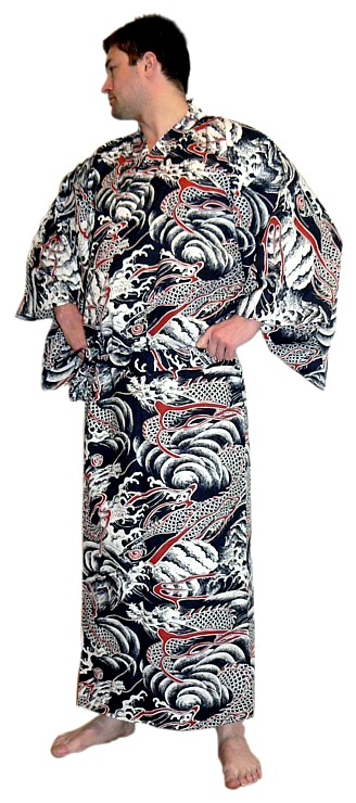японская традиционная мужская одежда - юката (кимоно из  хлопока)