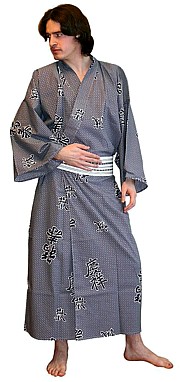 мужской халат-кимоно большого размера, хлопок, сделано в Японии