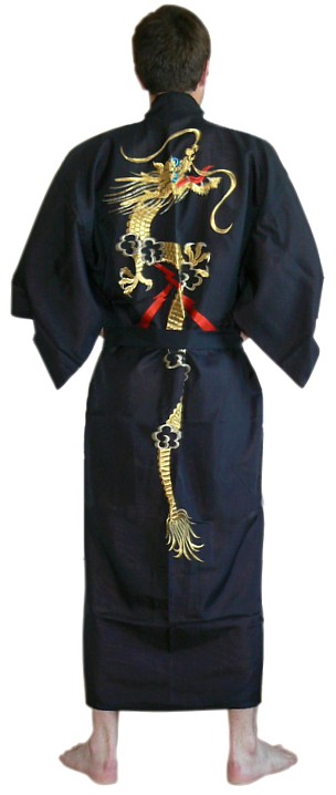 мужской халат- кимоно с драконом, Япония