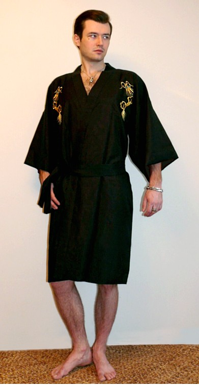 японский мужской халат-кимоно, сделано в Японии