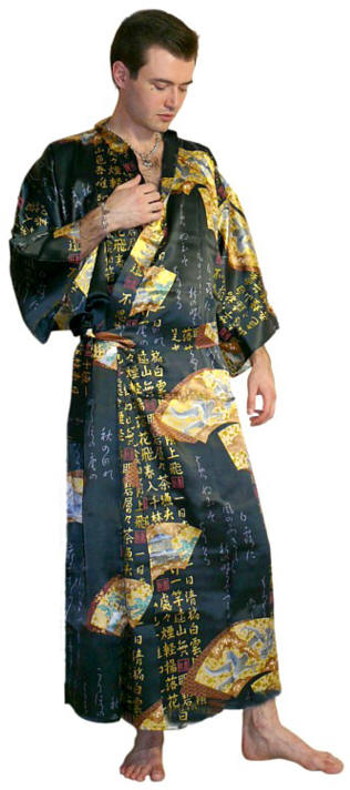 японское мужское шелковое кимоно - стильная одежда для дома