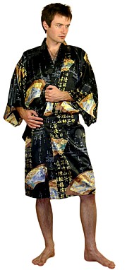 мужской шелковый халат-кимоно,  сделано в Японии