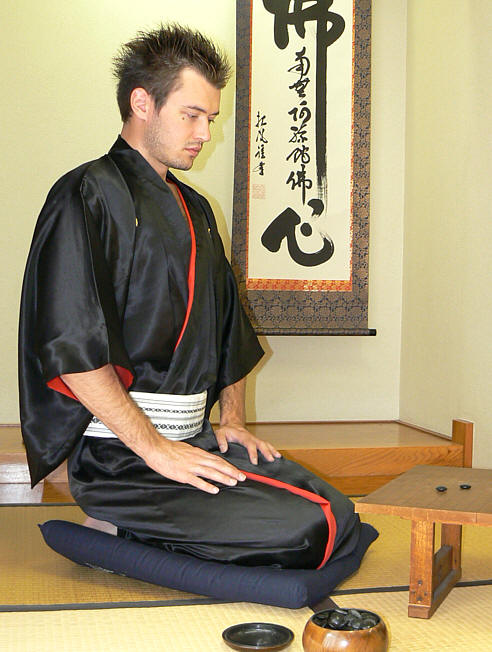 мужское шелковое кимоно САМУРАЙ, сделано в Японии