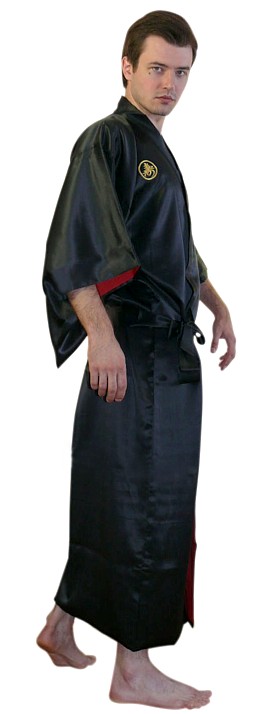 самурай, японское шелковое кимоно с вышивкой и подкладкой, сделано в Японии