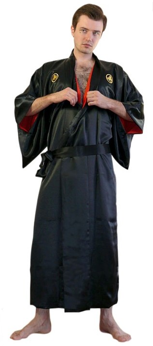 шелковый мужской халата-кимоно сделано в Японии