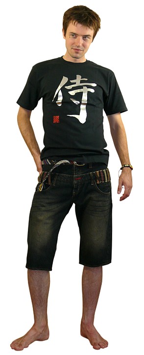 мужская футболка с иероглифом САМУРАЙ, сделано в Японии