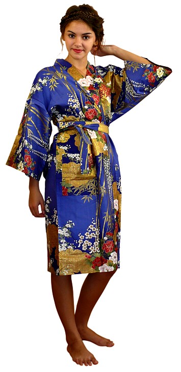 халатик-кимоно, длина 107 см, хлопок 100%, сделано в Японии