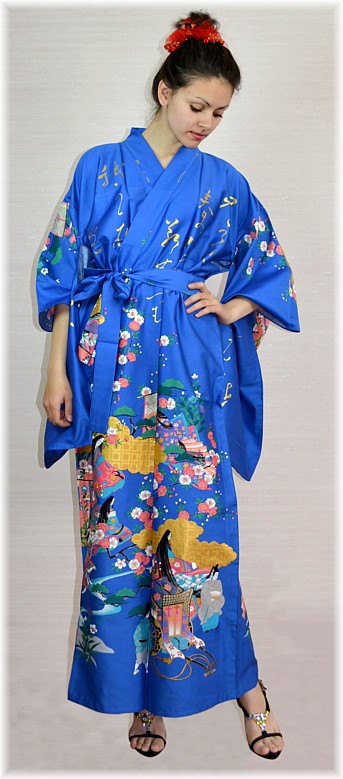 японское кимоно Стихи на Воде, хлопок 100%