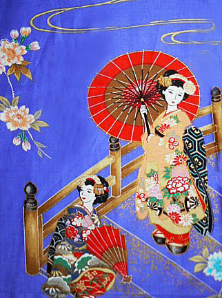 рисунок ткани японского кимоно МАЙКО